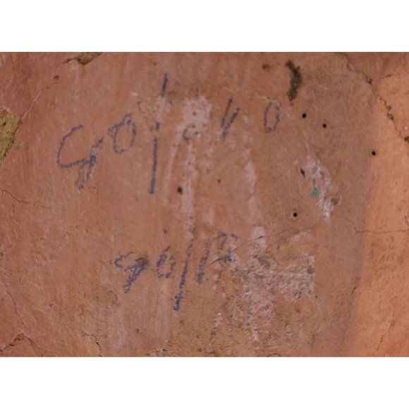 Marked Elephant Painted Wood Vase 11.5 Inch Multiple Elephants Red Yellow - Picture 13 of 16